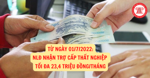 Từ 01/7/2022, NLĐ nhận trợ cấp thất nghiệp tối đa 23,4 triệu đồng/tháng